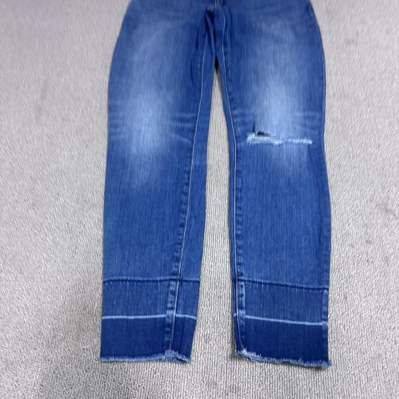 Lucky Brand Jeans Low Rise Lolita Skinny Blue Distressed Pockets Size 28 - Picture 8 of 14